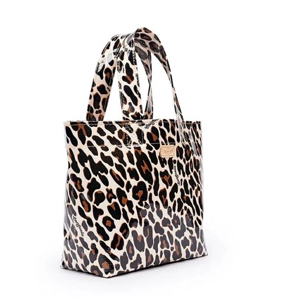 CONSUELA MONA TAN BLACK CHEETAH LEOPARD JAGUAR GRAB GO SHOULDER TOTE BAG - Picture 2 of 6